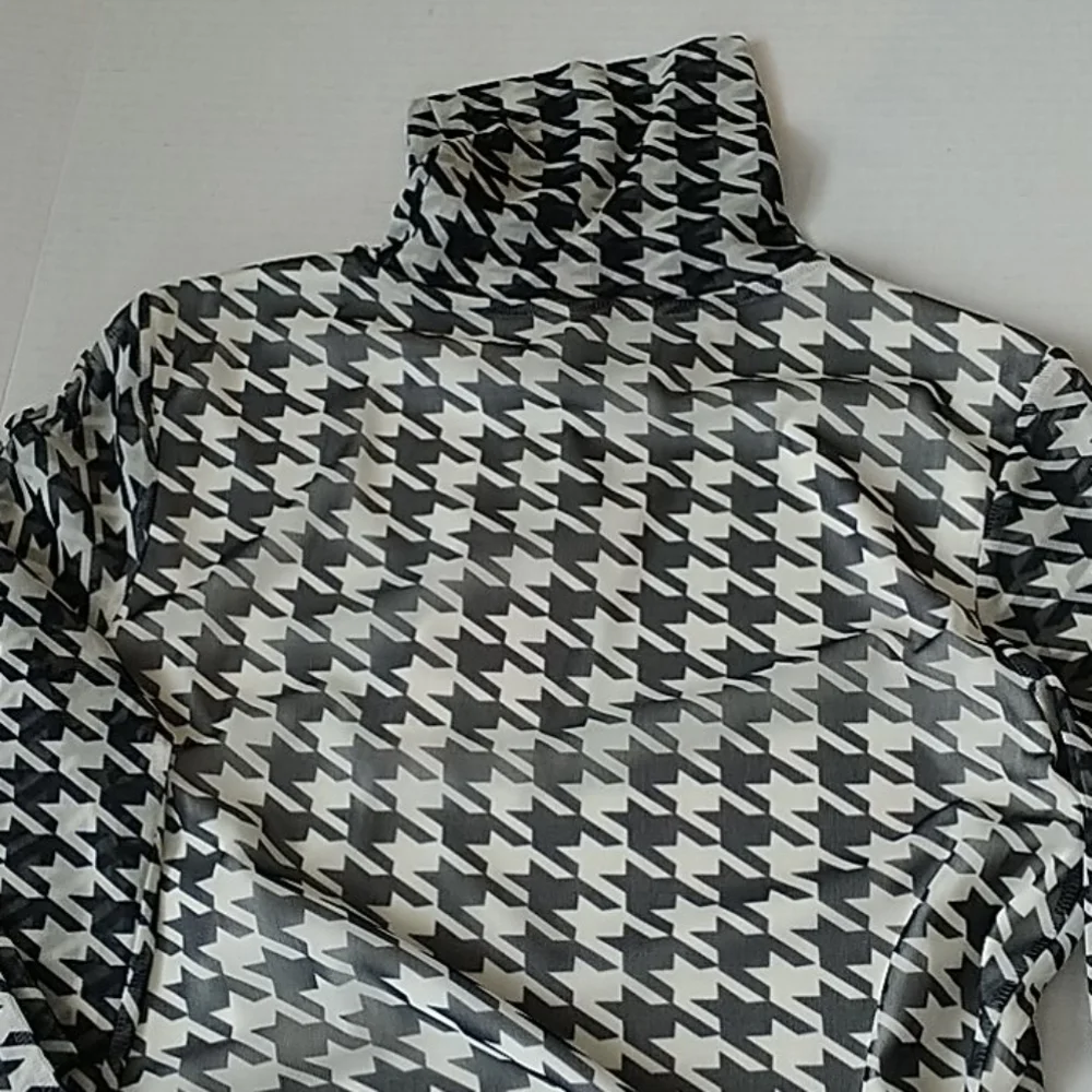 Rhino & Pelle, Black/White Mesh Dress, Sz M - Picture 11 of 12
